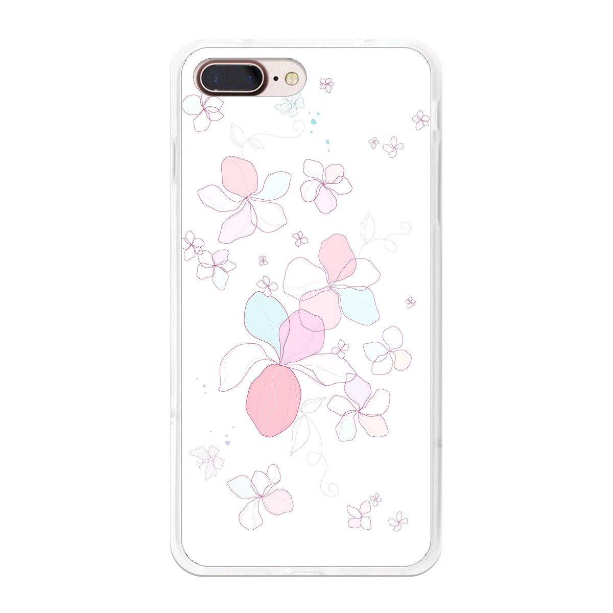 Funda Gel Tpu para Iphone 7 Plus / 8 Plus Diseño Flores-Minimal Dibujos