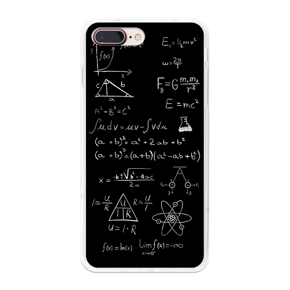 Funda Gel Tpu para Iphone 7 Plus / 8 Plus Diseño Formulas Dibujos