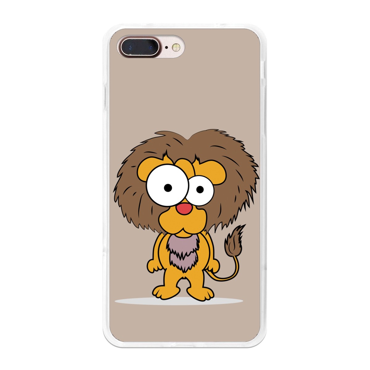 Funda Gel Tpu para Iphone 7 Plus / 8 Plus Diseño Leon Dibujos
