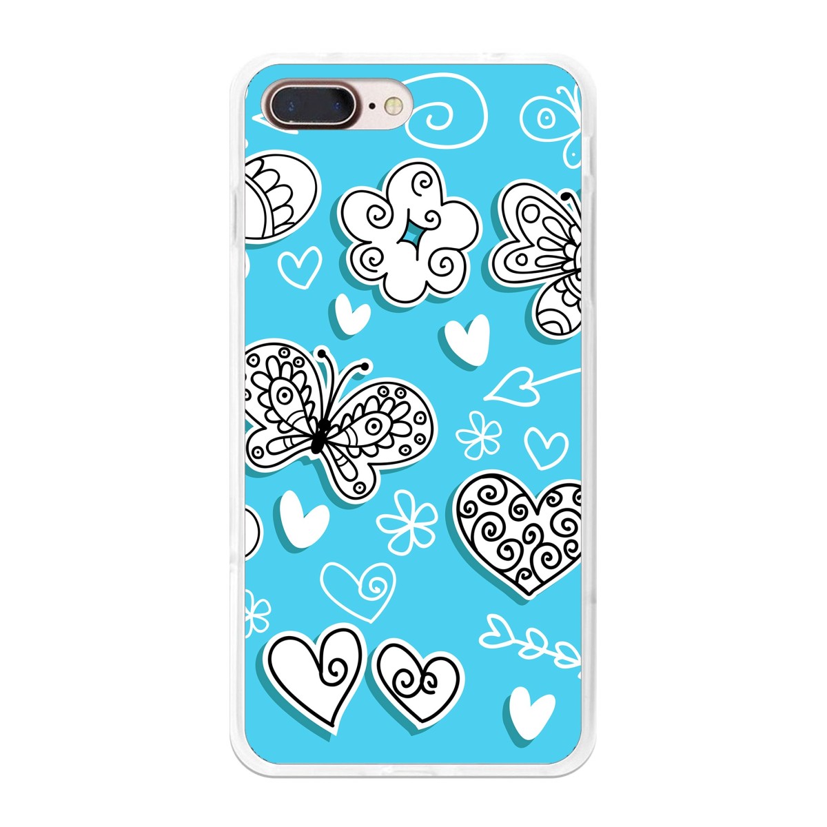 Funda Gel Tpu para Iphone 7 Plus / 8 Plus Diseño Mariposas Dibujos