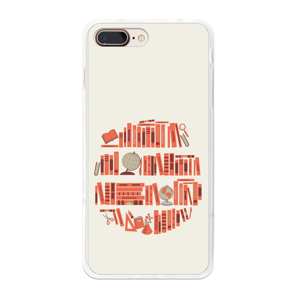 Funda Gel Tpu para Iphone 7 Plus / 8 Plus Diseño Mundo-Libro Dibujos