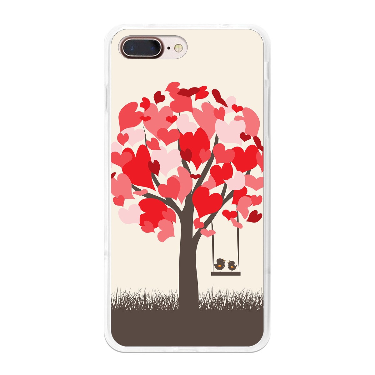 Funda Gel Tpu para Iphone 7 Plus / 8 Plus Diseño Pajaritos Dibujos