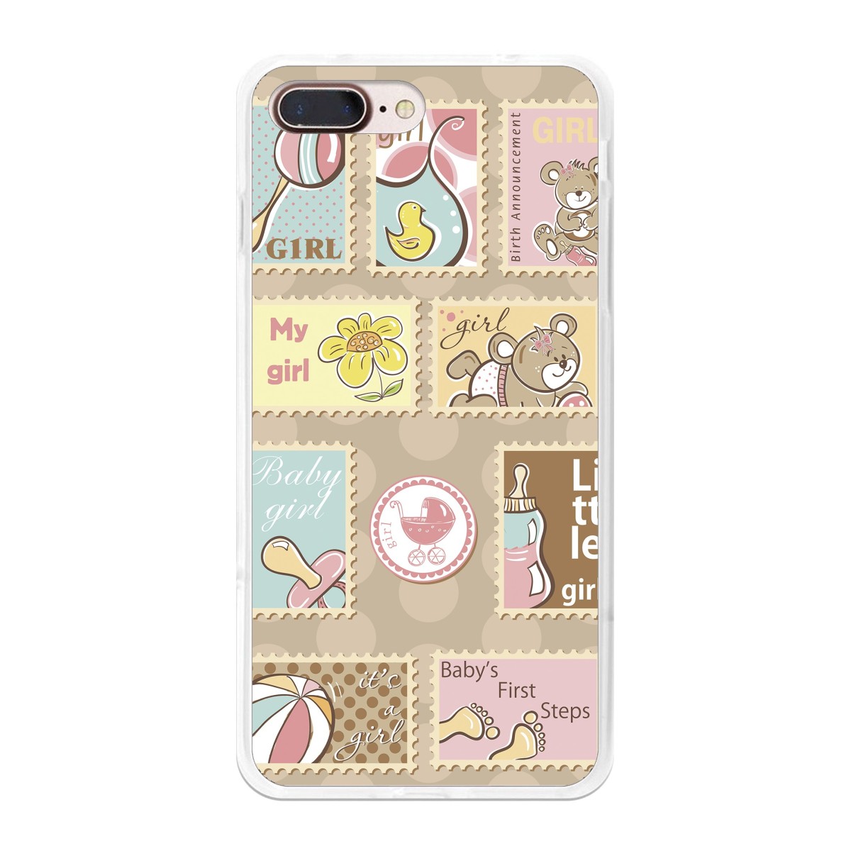 Funda Gel Tpu para Iphone 7 Plus / 8 Plus Diseño Sellos Dibujos