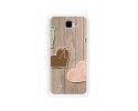 Funda Gel Tpu para Lg K4 Diseño Corazones Madera Dibujos