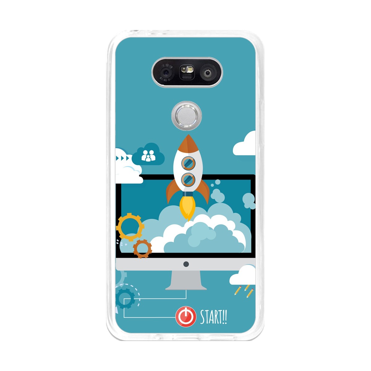 Funda Gel Tpu para Lg G5 Diseño Cohete Dibujos