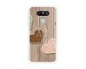 Funda Gel Tpu para Lg G5 Diseño Corazones Madera Dibujos