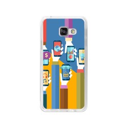 Funda Gel Tpu para Samsung Galaxy A3 (2016) Diseño Apps Dibujos