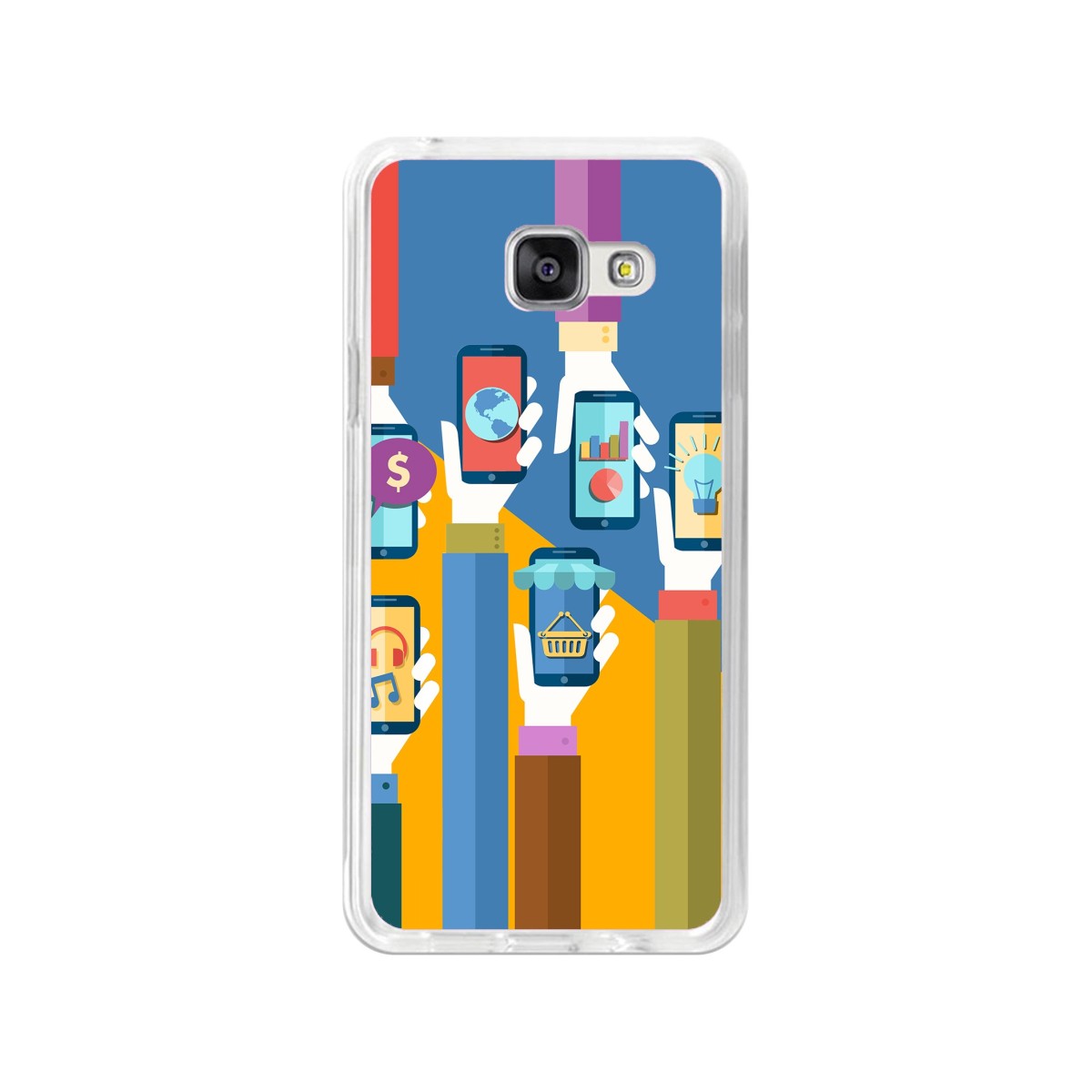 Funda Gel Tpu para Samsung Galaxy A3 (2016) Diseño Apps Dibujos