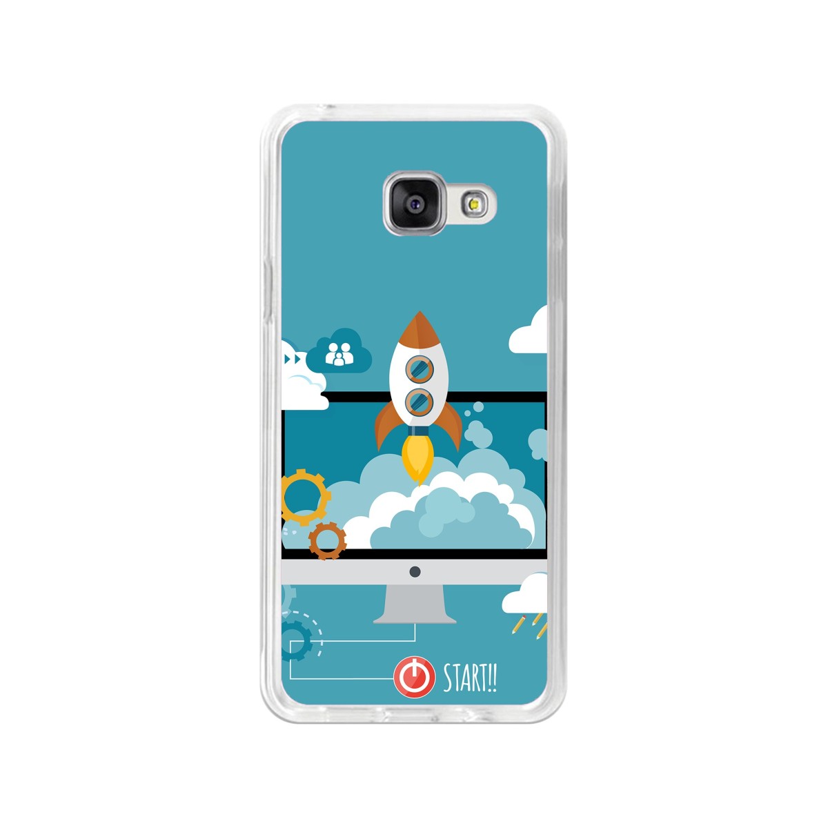 Funda Gel Tpu para Samsung Galaxy A3 (2016) Diseño Cohete Dibujos
