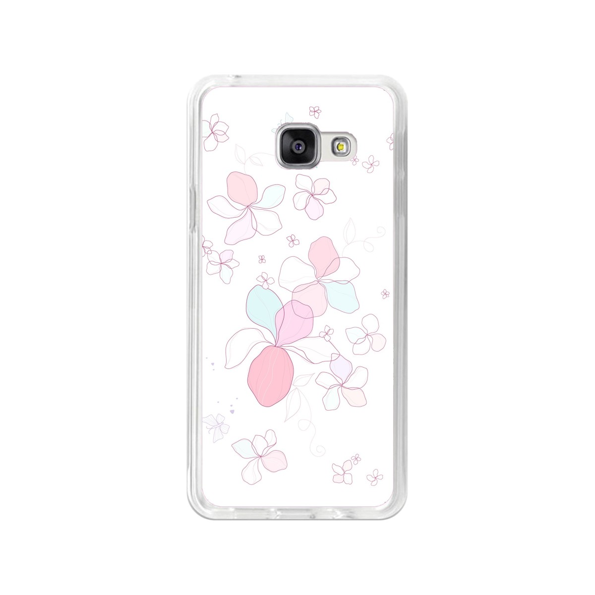 Funda Gel Tpu para Samsung Galaxy A3 (2016) Diseño Flores-Minimal Dibujos