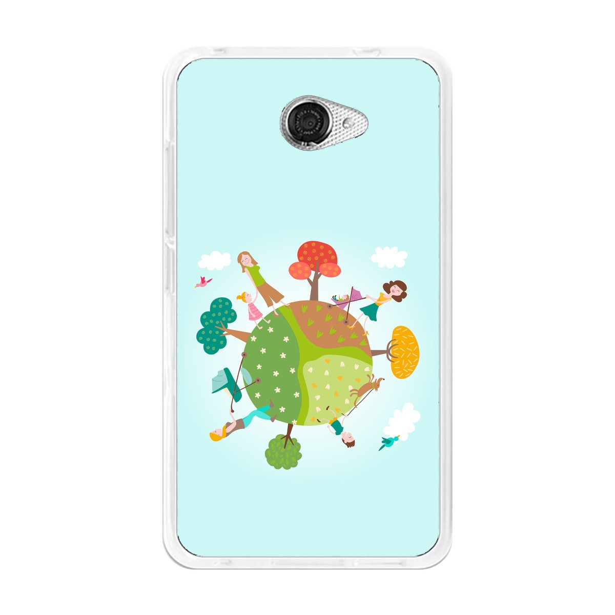 Funda Gel Tpu para Vodafone Smart Ultra 7 Diseño Familia Dibujos