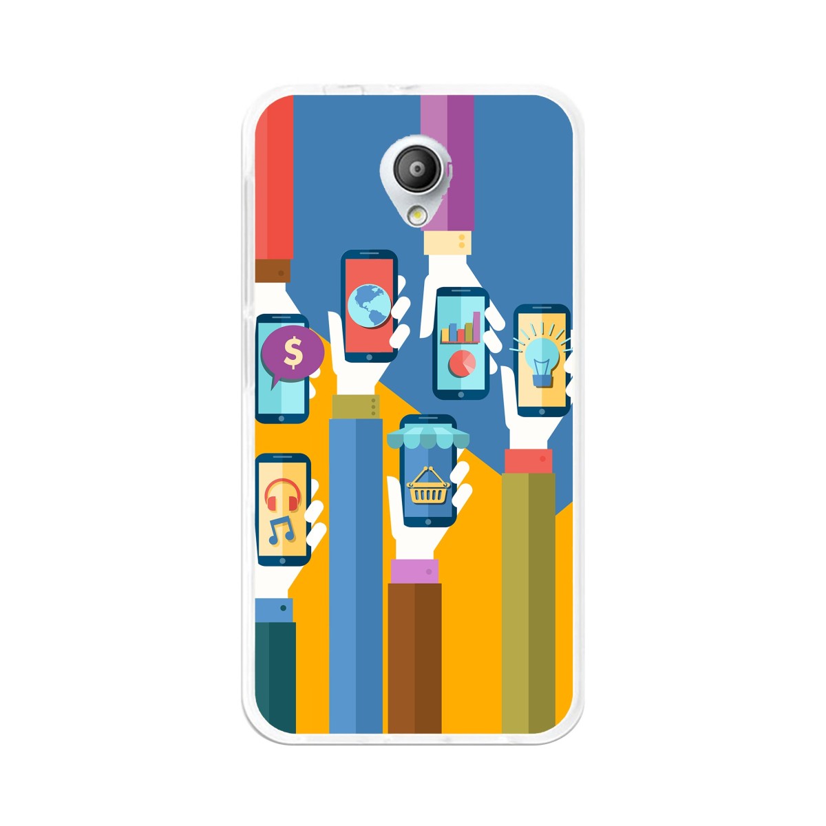 Funda Gel Tpu para Vodafone Smart Prime 7 Diseño Apps Dibujos