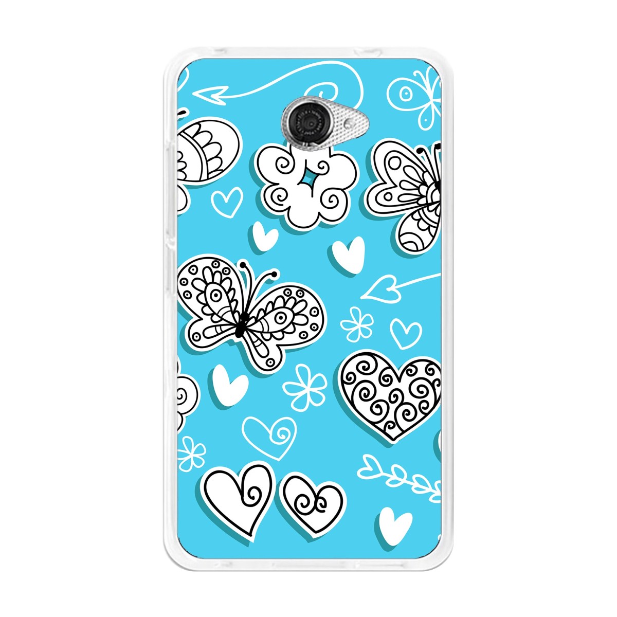 Funda Gel Tpu para Vodafone Smart Ultra 7 Diseño Mariposas Dibujos