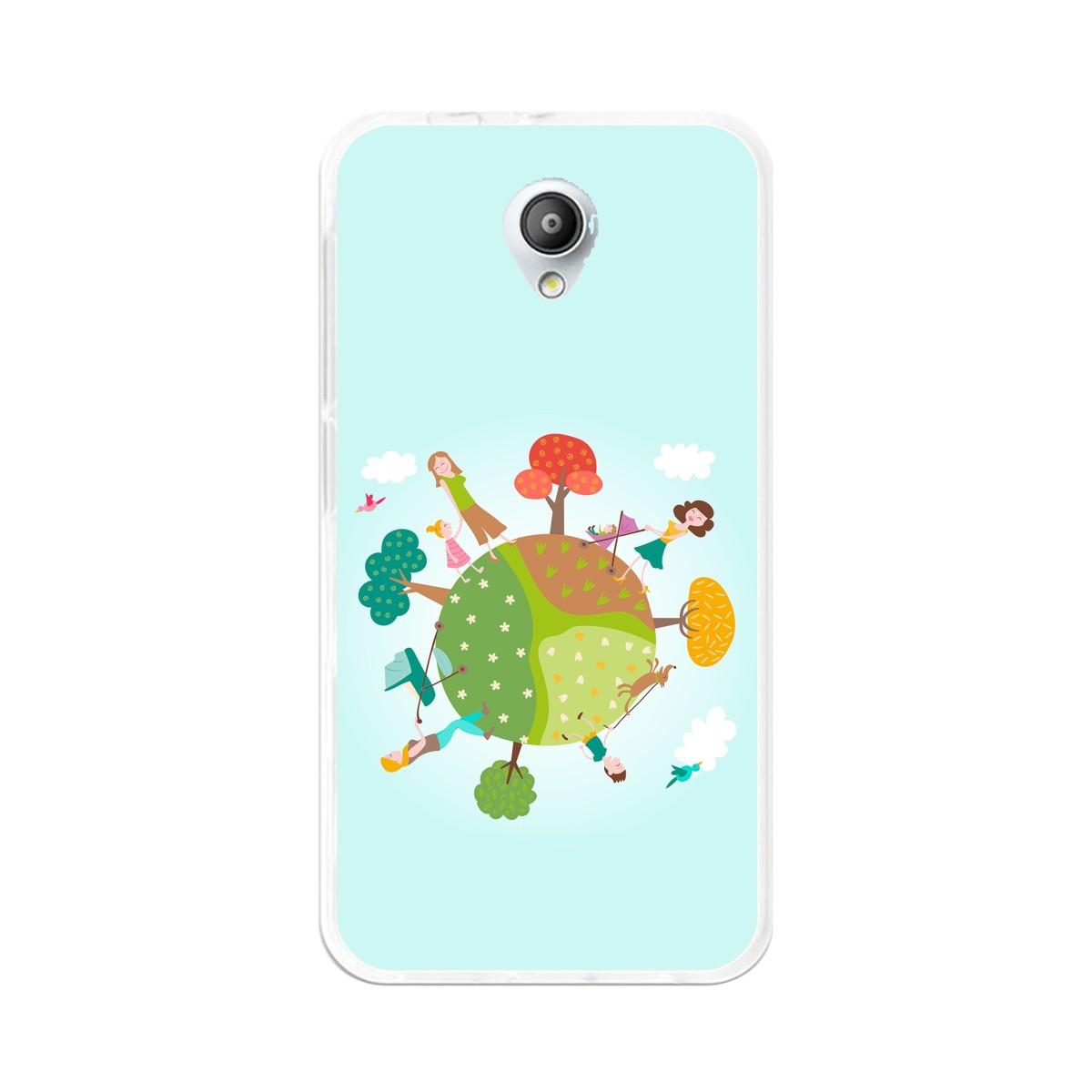 Funda Gel Tpu para Vodafone Smart Prime 7 Diseño Familia Dibujos