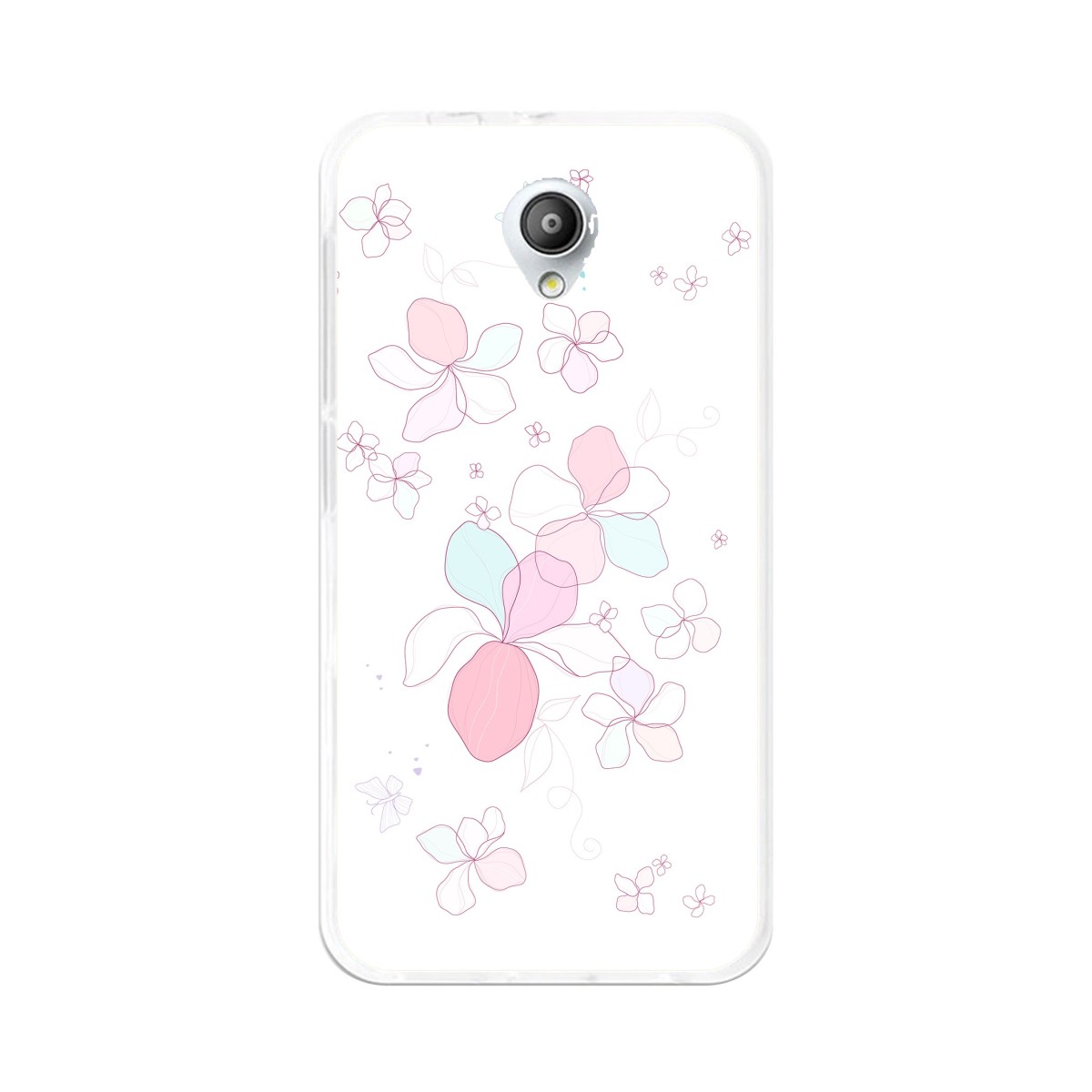 Funda Gel Tpu para Vodafone Smart Prime 7 Diseño Flores-Minimal  Dibujos