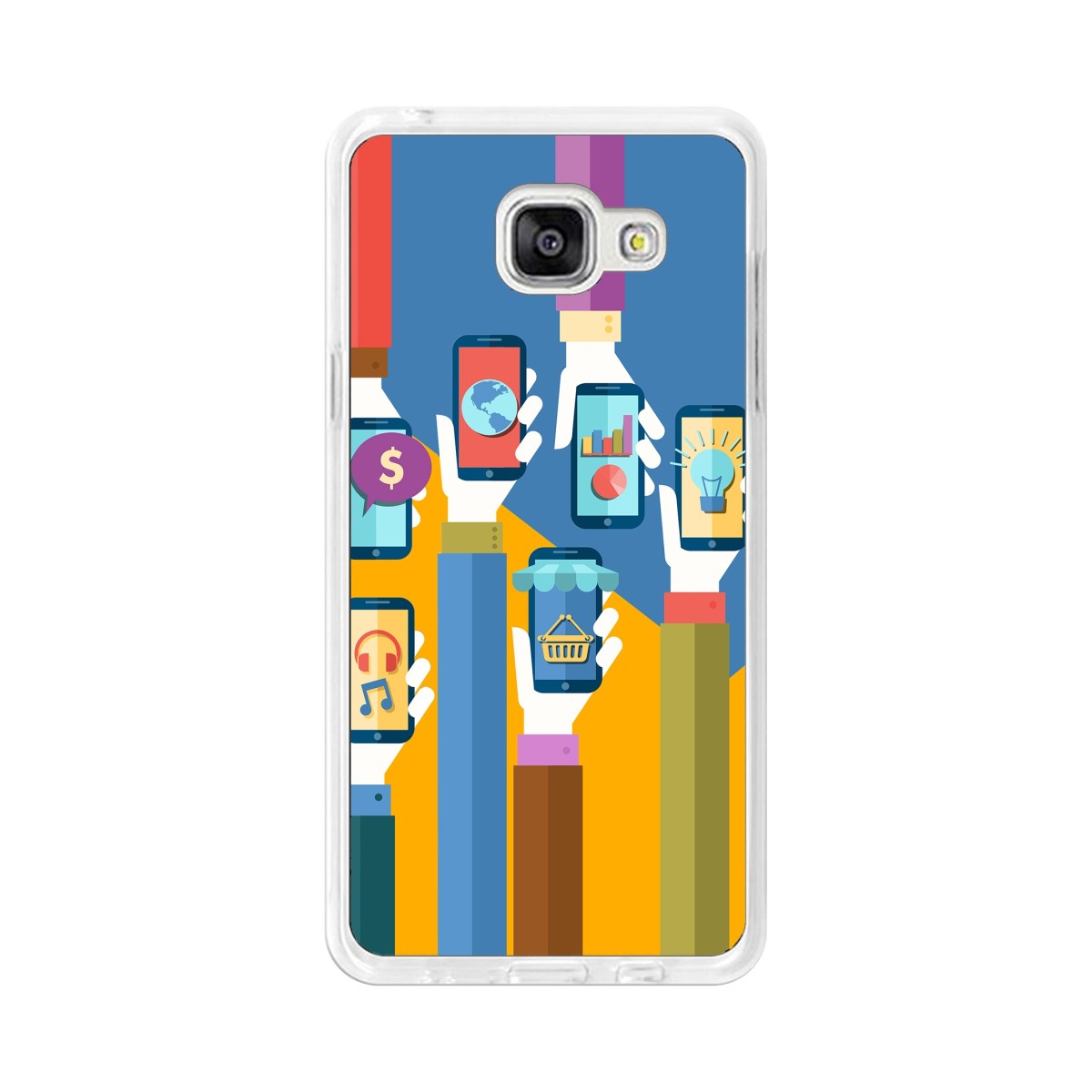Funda Gel Tpu para Samsung Galaxy A5 (2016) Diseño Apps Dibujos