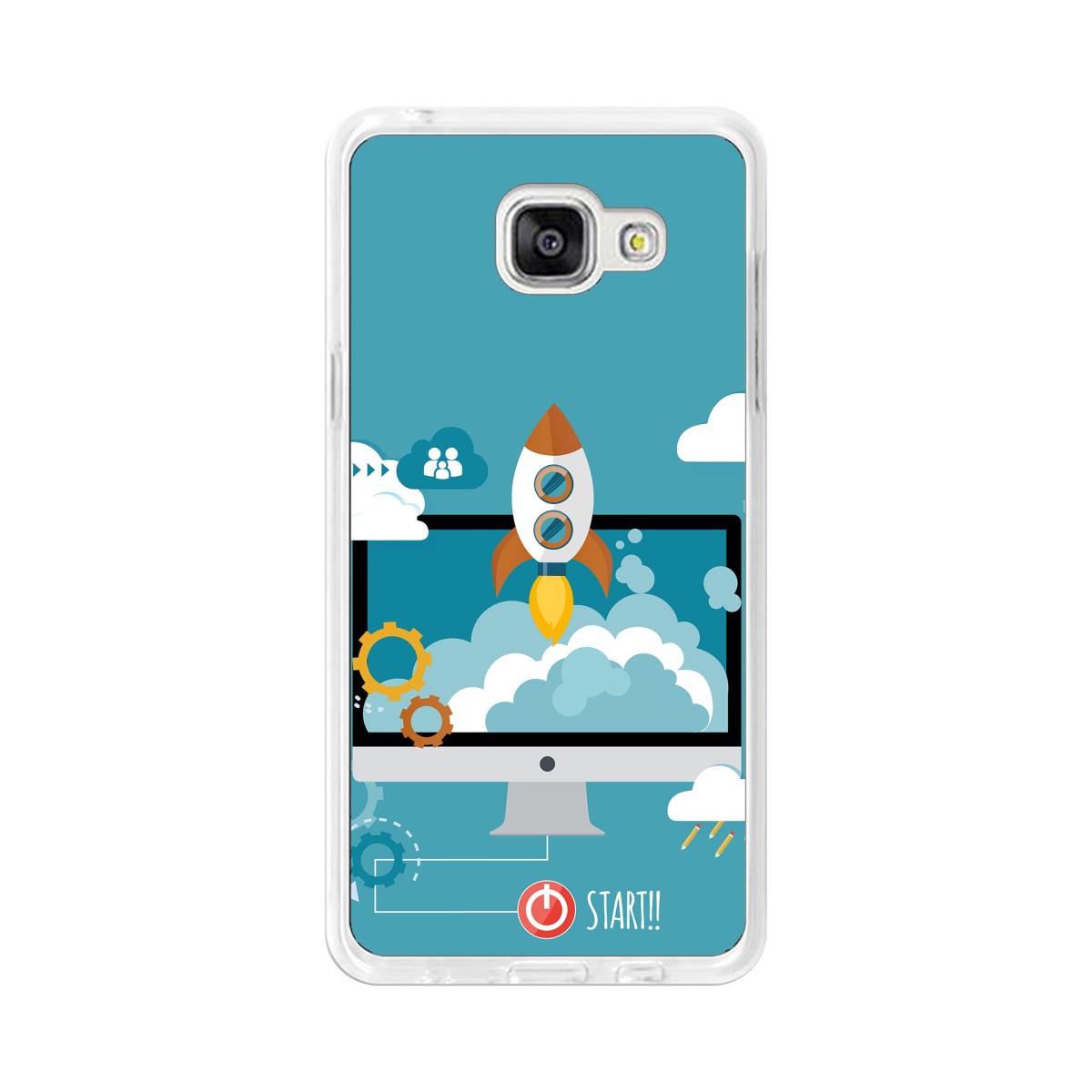 Funda Gel Tpu para Samsung Galaxy A5 (2016) Diseño Cohete Dibujos