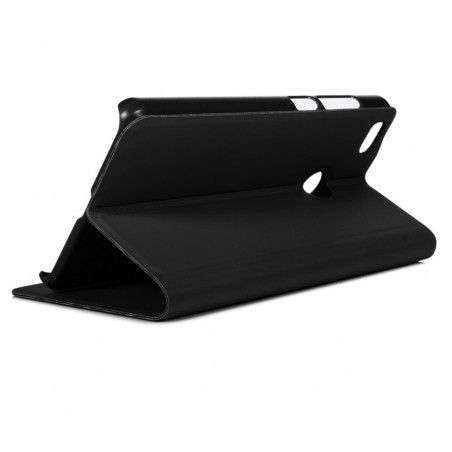 Funda Soporte Piel Negra Con Ventana para Huawei Nova Flip Libro