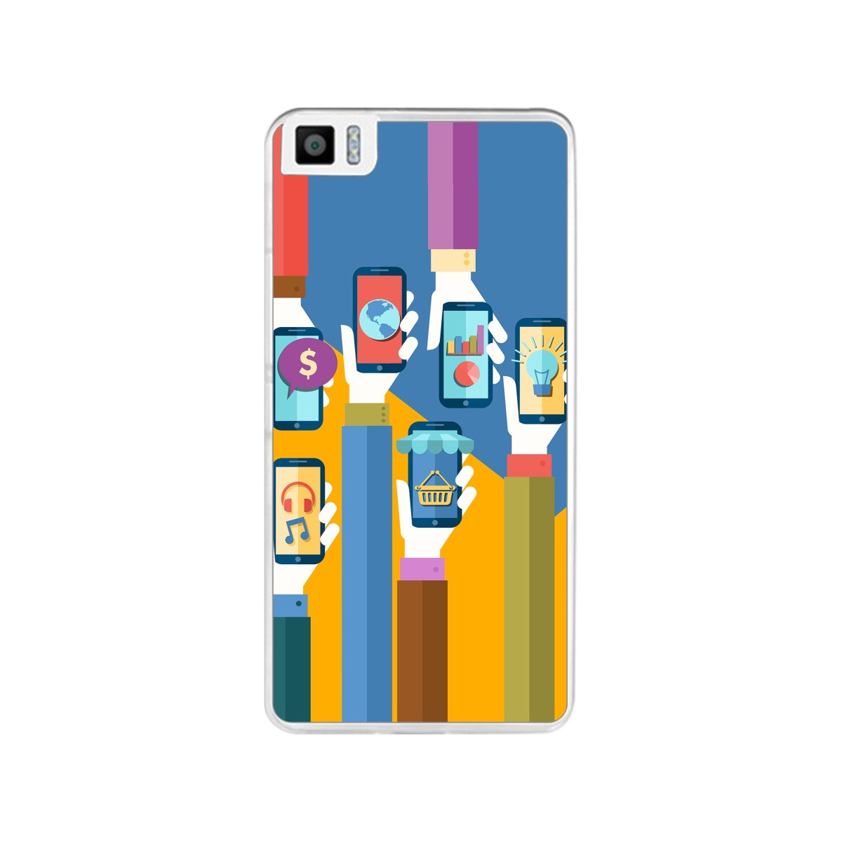 Funda Gel Tpu para Bq Aquaris M4.5 Diseño Apps Dibujos