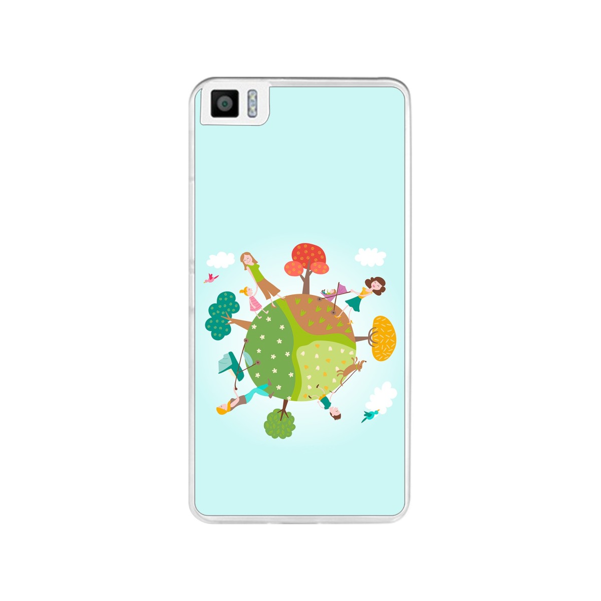 Funda Gel Tpu para Bq Aquaris M4.5 Diseño Familia Dibujos