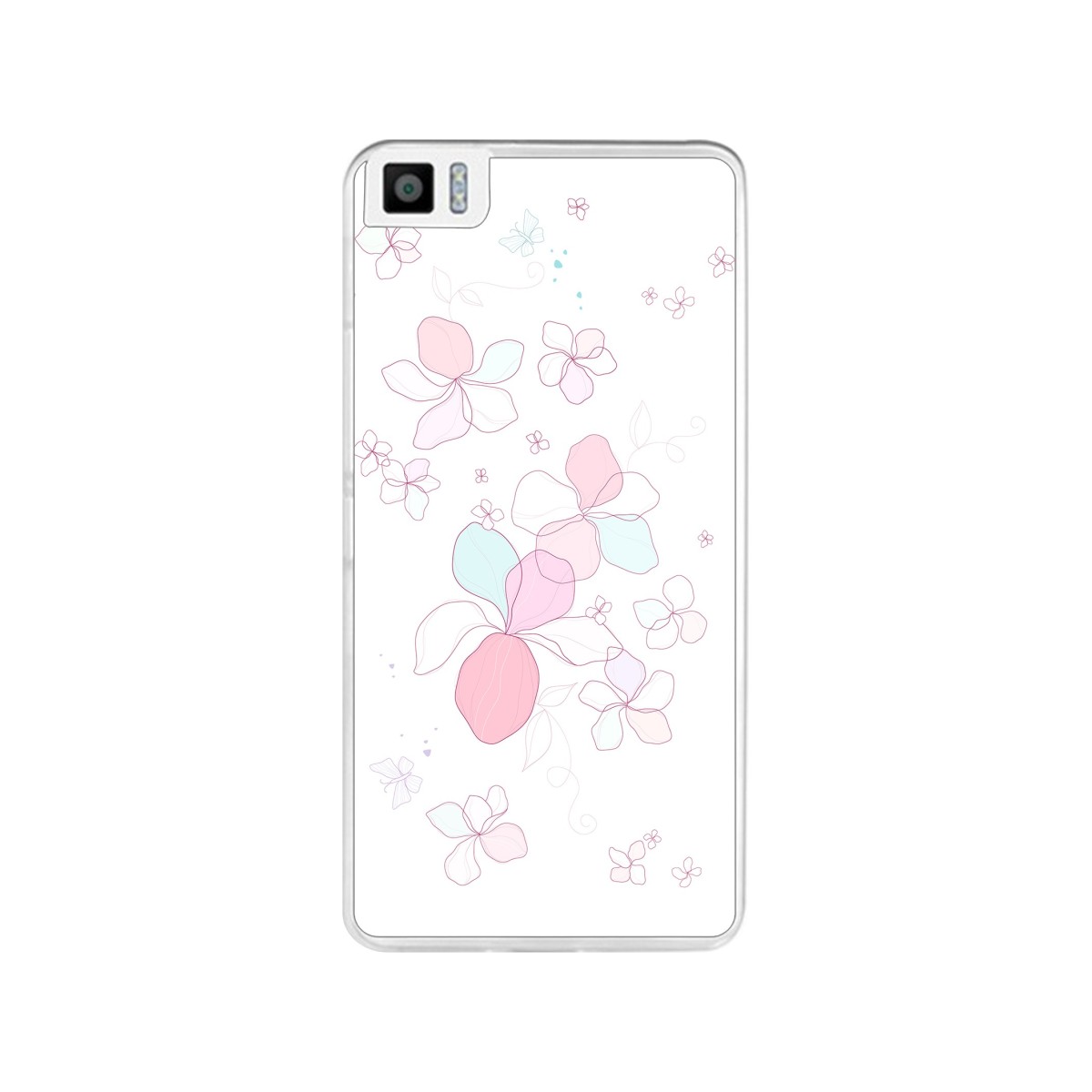 Funda Gel Tpu para Bq Aquaris M4.5 Diseño Flores-Minimal Dibujos