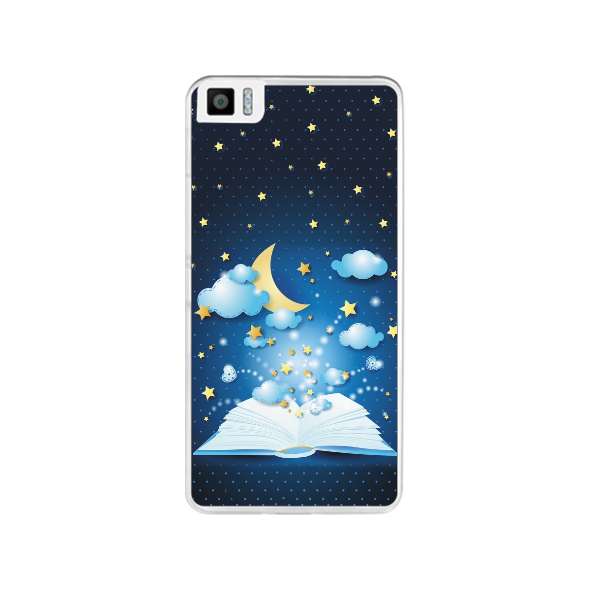 Funda Gel Tpu para Bq Aquaris M4.5 Diseño Libro-Cuentos Dibujos