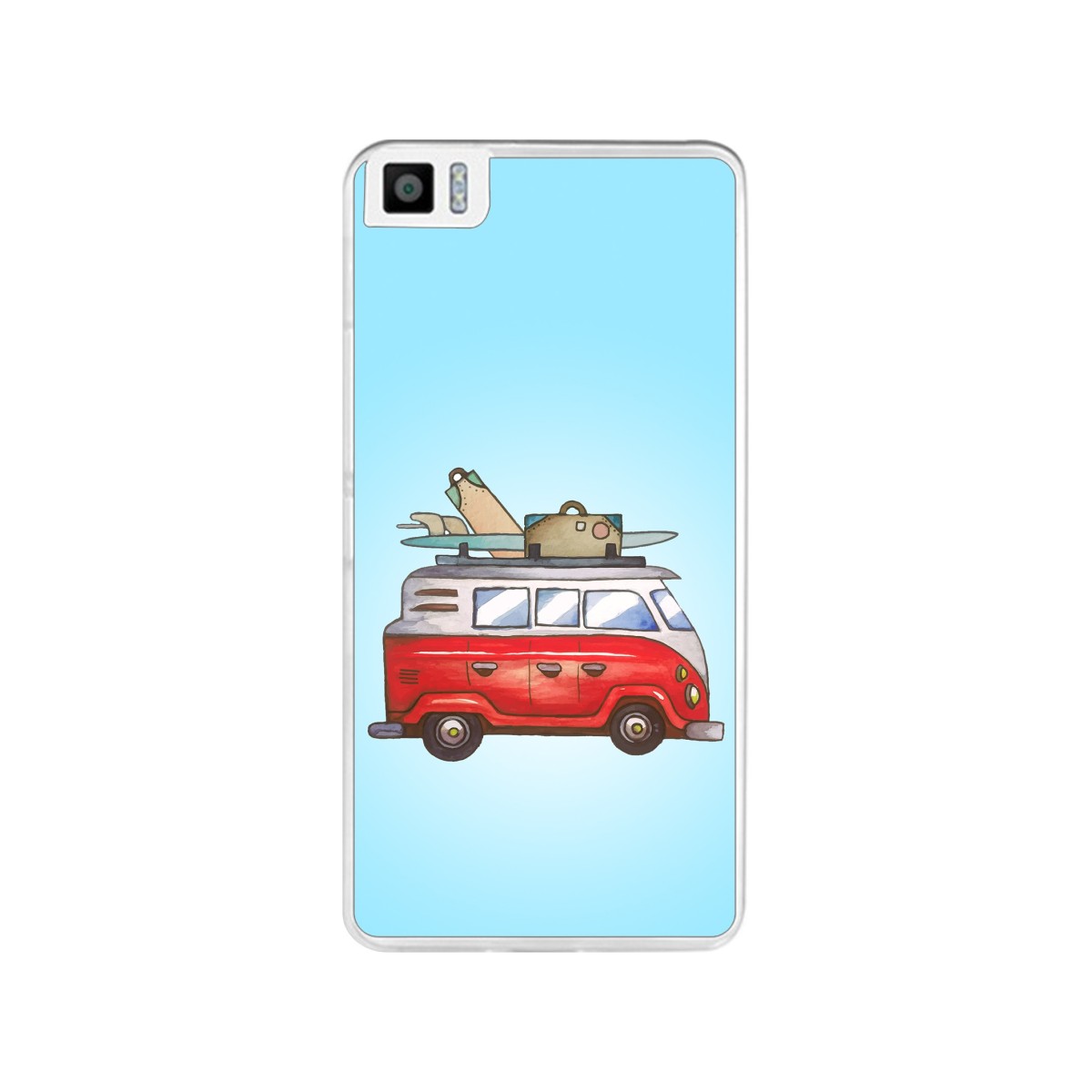 Funda Gel Tpu para Bq Aquaris M4.5 Diseño Furgoneta Dibujos