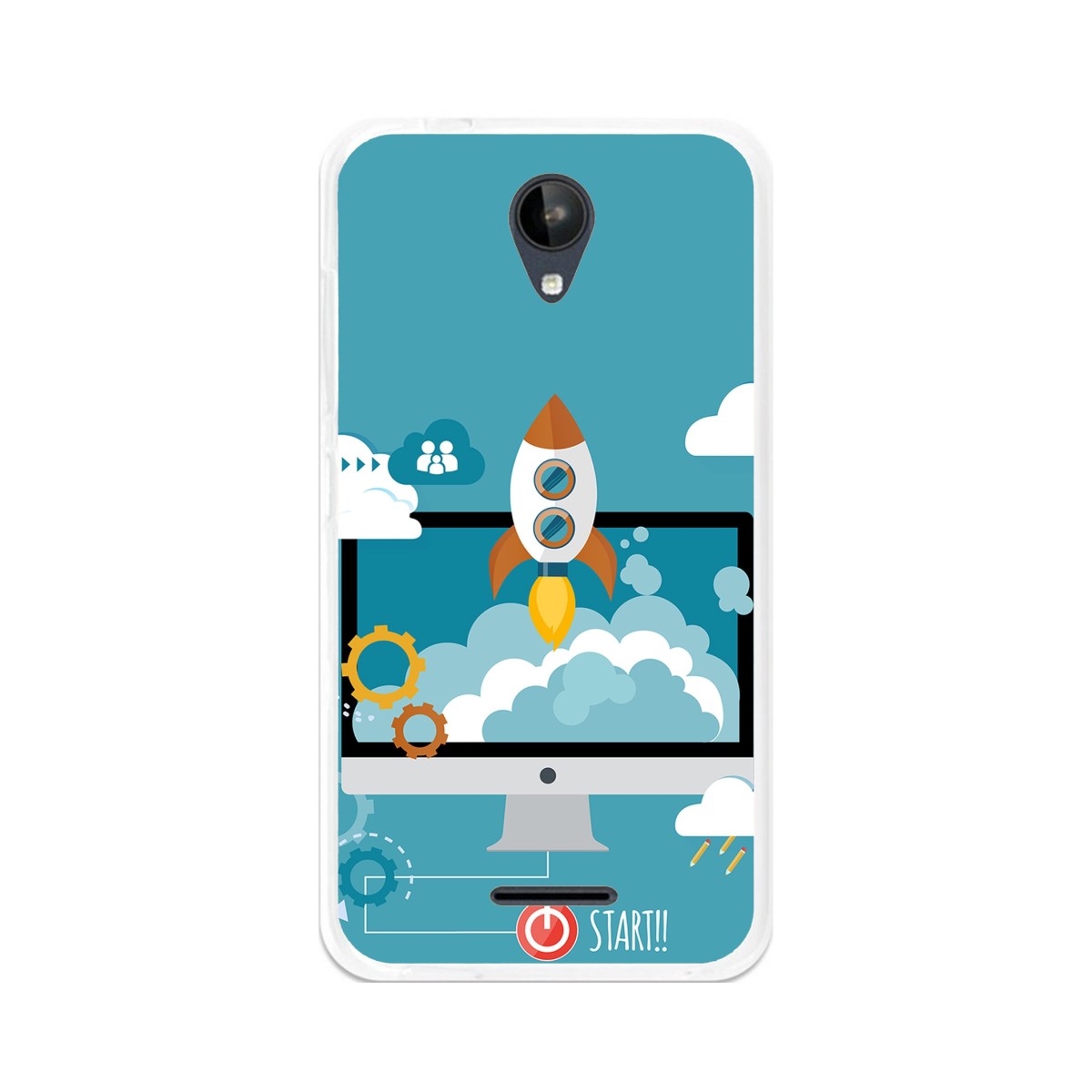 Funda Gel Tpu para Zte Blade A310 Diseño Cohete Dibujos