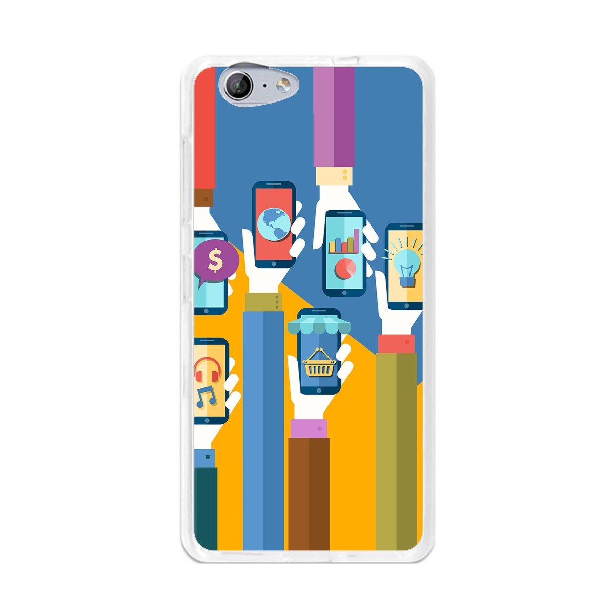 Funda Gel Tpu para Orange Neva 80 / Zte Blade V770 Diseño Apps Dibujos