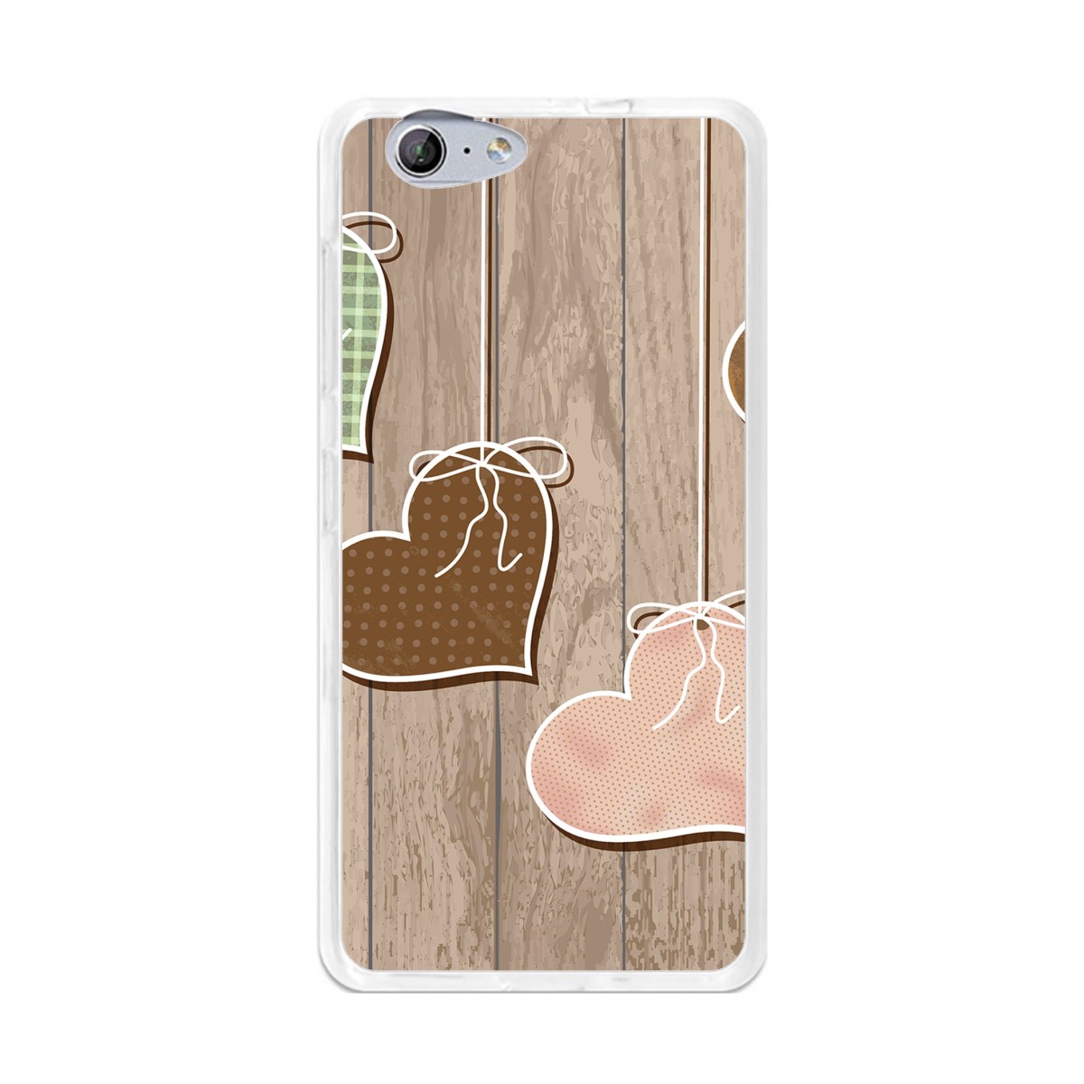 Funda Gel Tpu para Orange Neva 80 / Zte Blade V770 Diseño Corazones Madera Dibujos