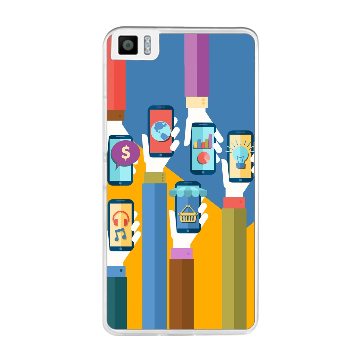 Funda Gel Tpu para Bq Aquaris M2017 / M5.5 Diseño Apps Dibujos