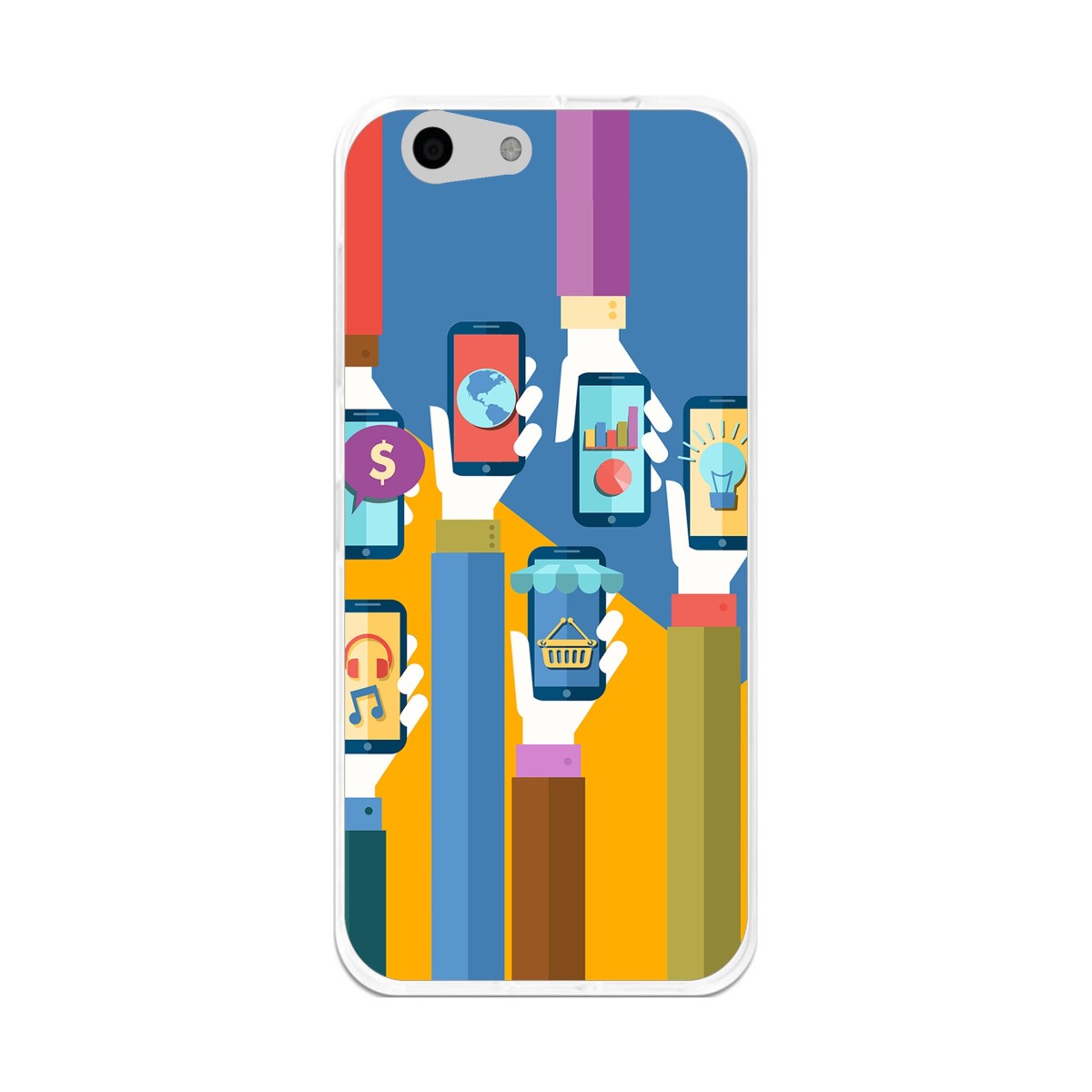 Funda Gel Tpu para Orange Dive 71 / Zte Blade A506 Diseño Apps Dibujos
