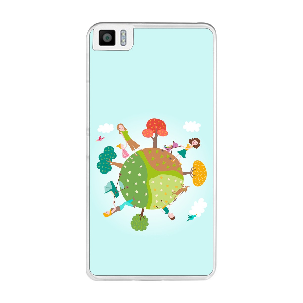 Funda Gel Tpu para Bq Aquaris M2017 / M5.5 Diseño Familia Dibujos