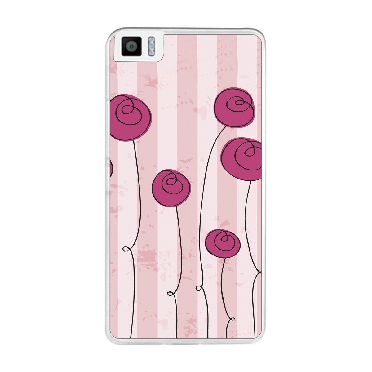 Funda Gel Tpu para Bq Aquaris M2017 / M5.5 Diseño Flores Vintage Dibujos