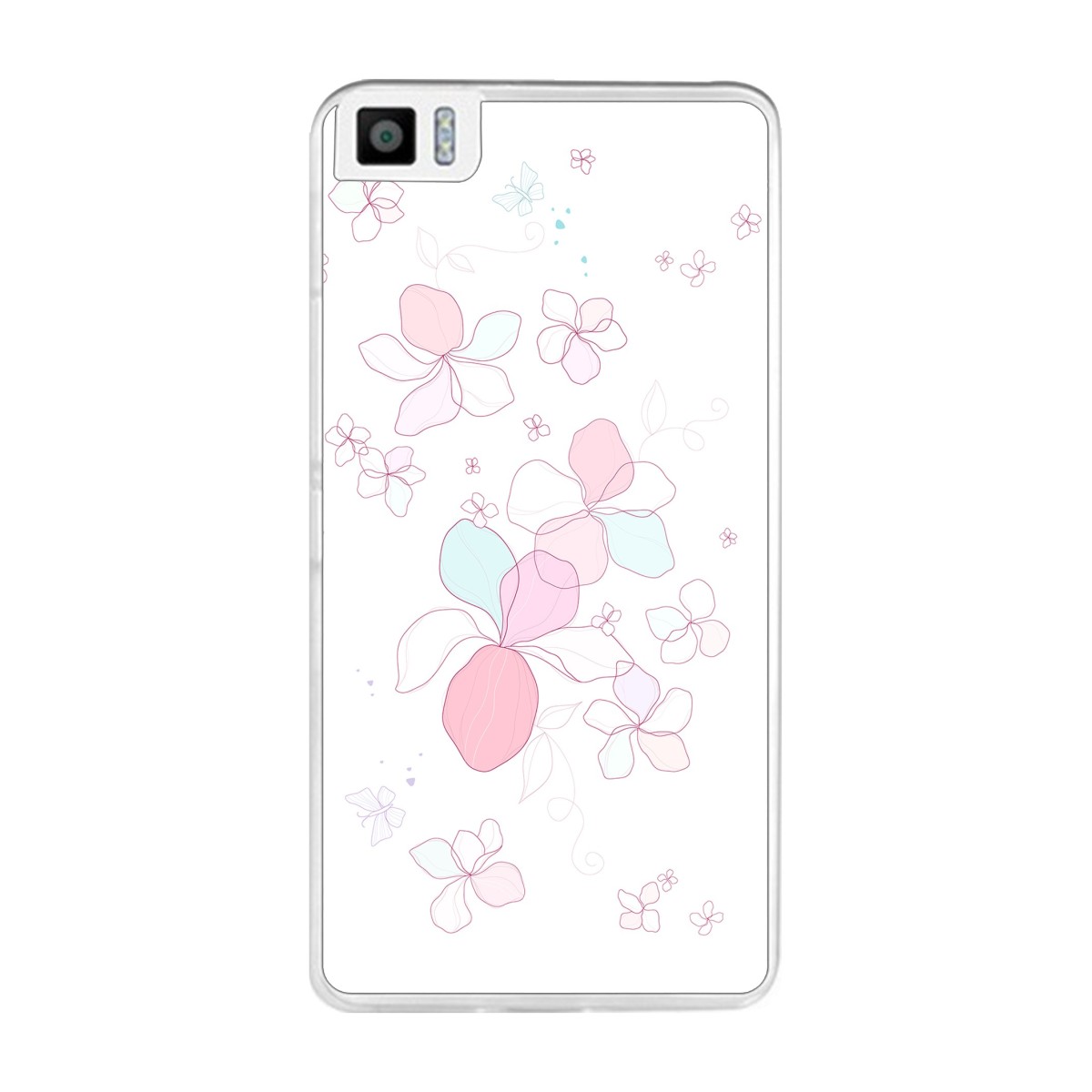 Funda Gel Tpu para Bq Aquaris M2017 / M5.5 Diseño Flores-Minimal Dibujos