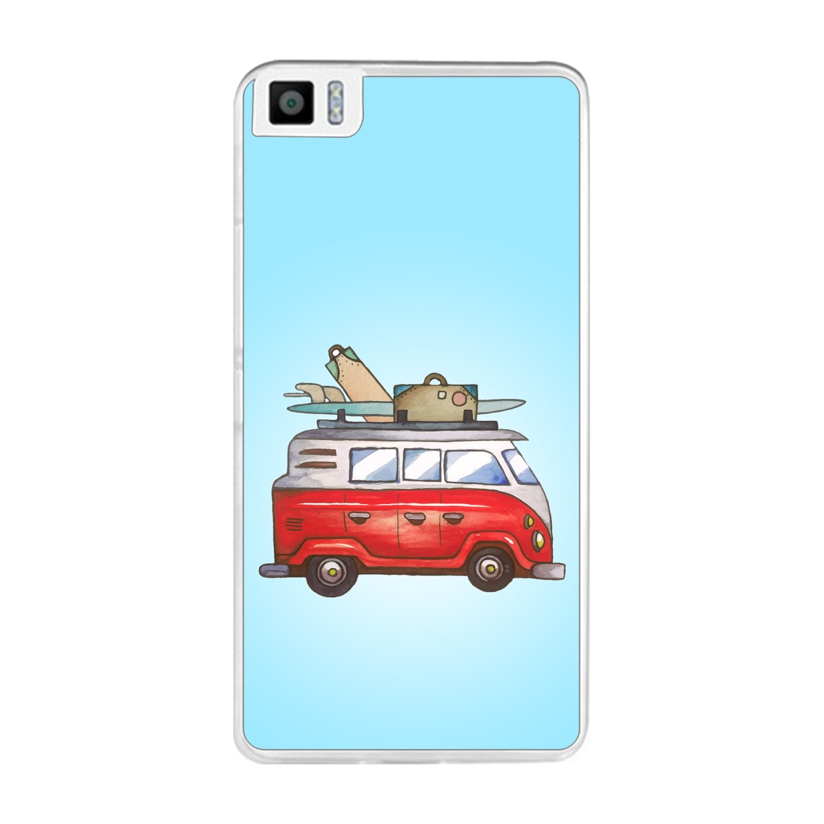 Funda Gel Tpu para Bq Aquaris M2017 / M5.5 Diseño Furgoneta Dibujos