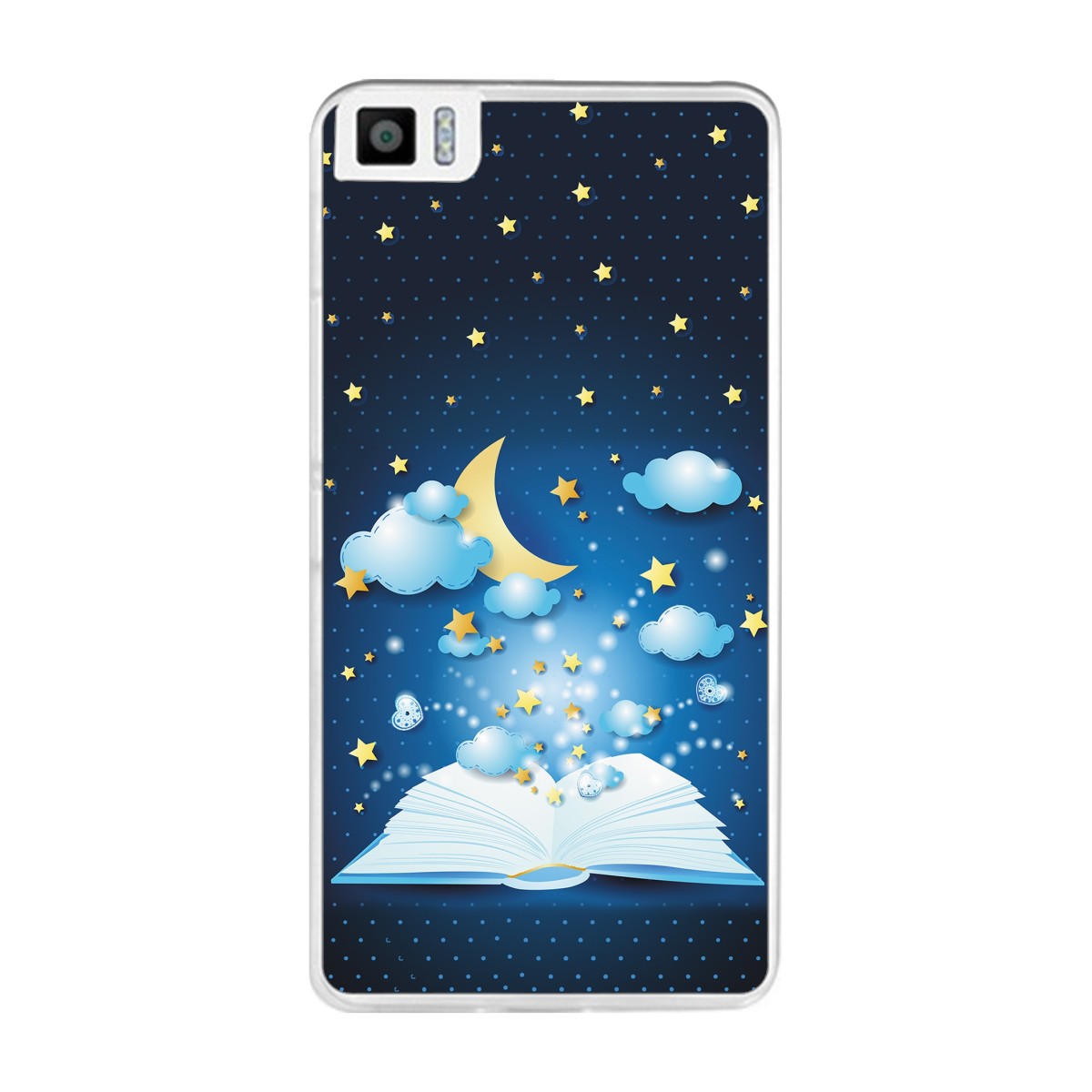 Funda Gel Tpu para Bq Aquaris M2017 / M5.5 Diseño Libro-Cuentos Dibujos