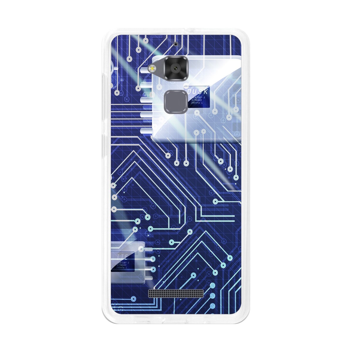 Funda Gel Tpu para Asus Zenfone 3 Max Zc520Tl Diseño Circuito Dibujos