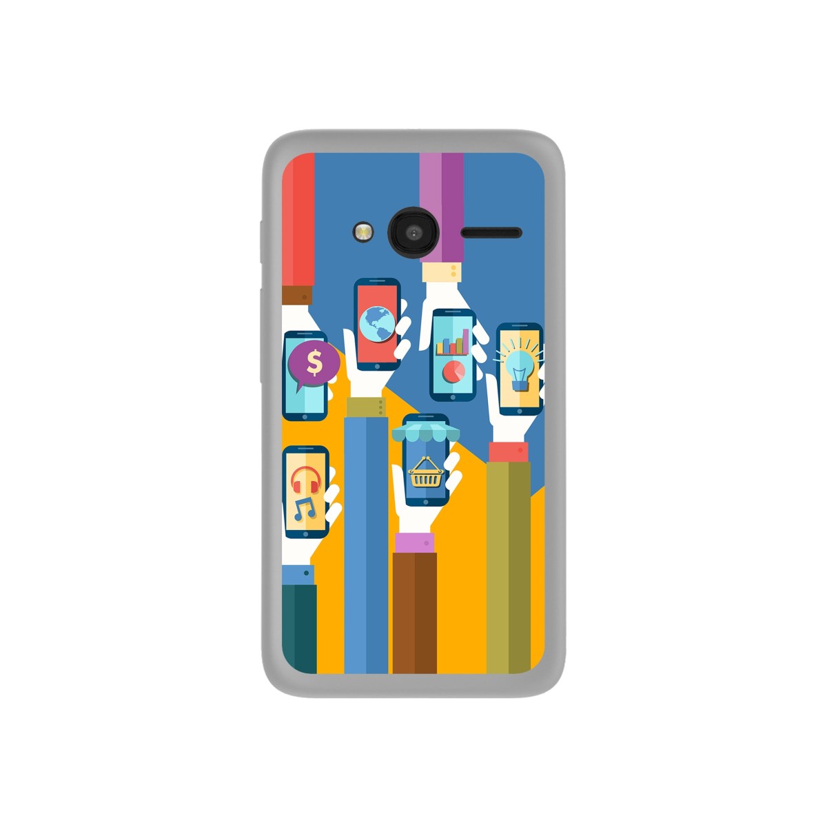 Funda Gel Tpu para Orange Rise 31 / Alcatel Pixi 4 (4") Diseño Apps Dibujos