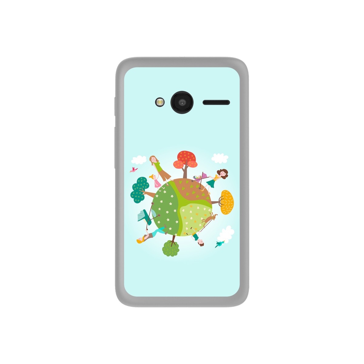 Funda Gel Tpu para Orange Rise 31 / Alcatel Pixi 4 (4") Diseño Familia Dibujos