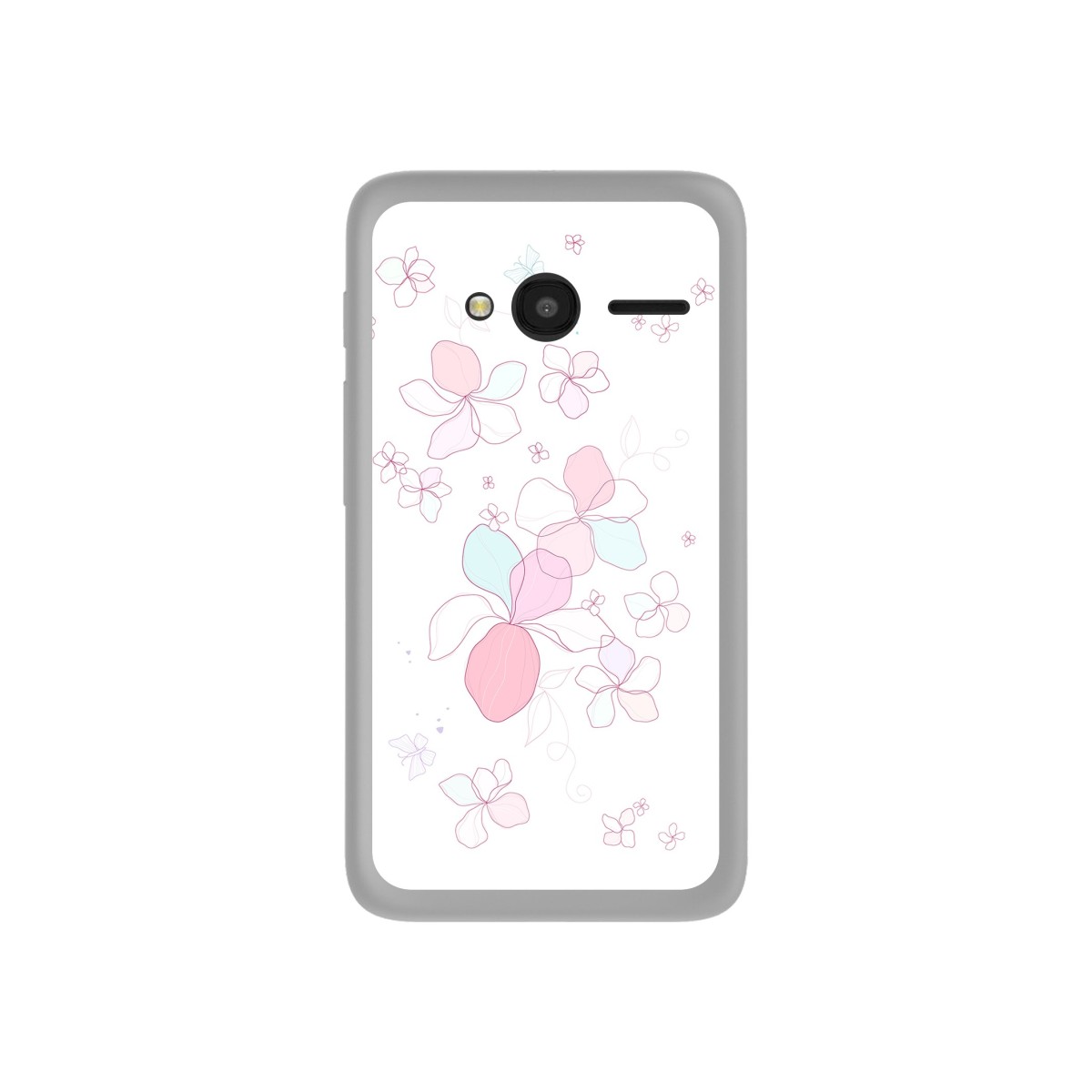 Funda Gel Tpu para Orange Rise 31 / Alcatel Pixi 4 (4") Diseño Flores-Minimal Dibujos