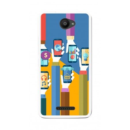 Funda Gel Tpu para Bq Aquaris U / U Lite Diseño Apps Dibujos