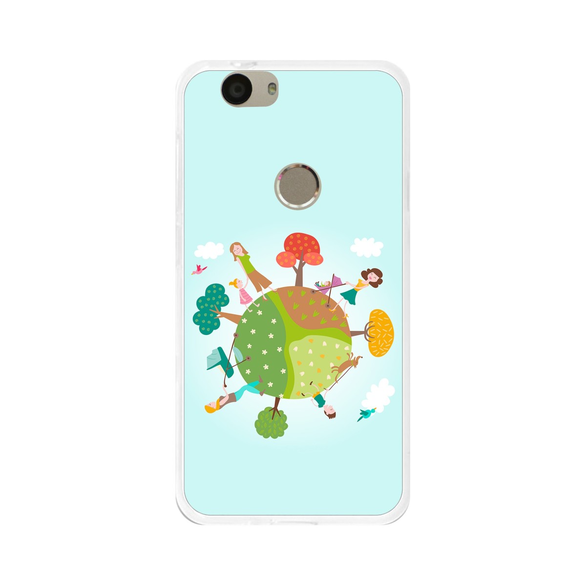 Funda Gel Tpu para Huawei Nova Diseño Familia Dibujos