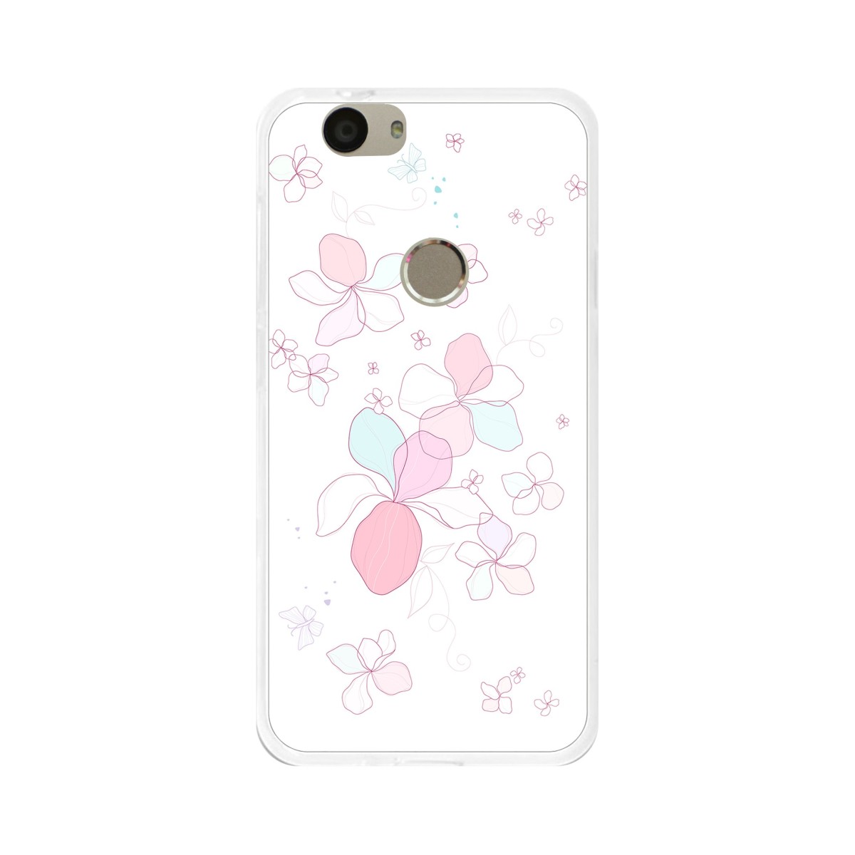 Funda Gel Tpu para Huawei Nova Diseño Flores-Minimal Dibujos