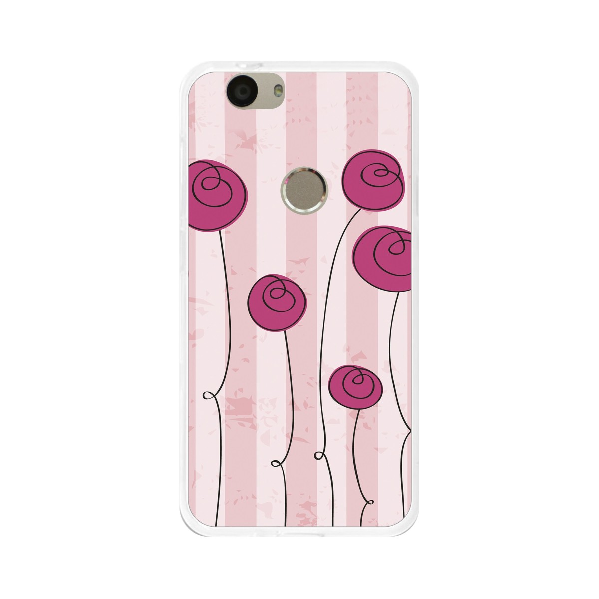 Funda Gel Tpu para Huawei Nova Diseño Flores Vintage Dibujos