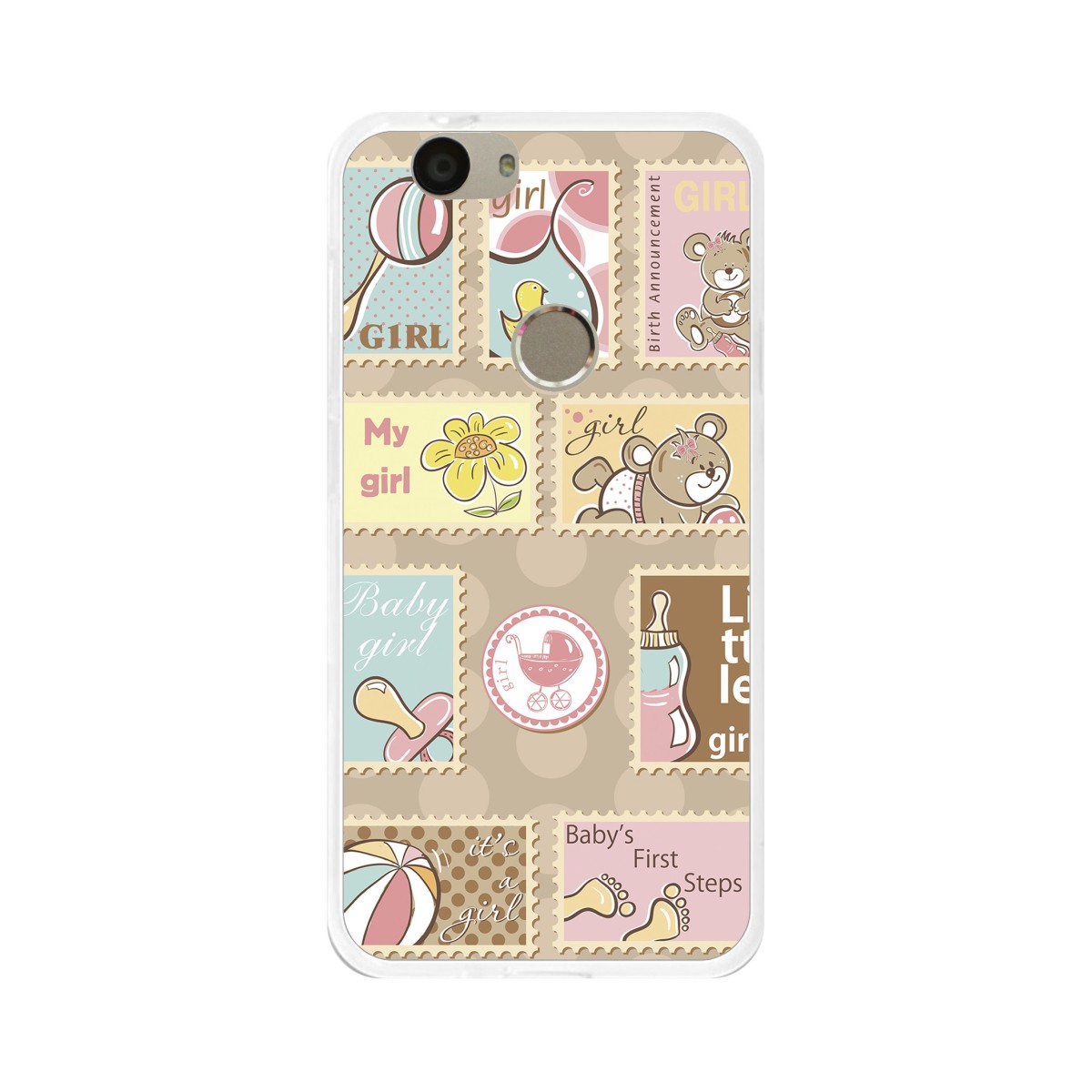 Funda Gel Tpu para Huawei Nova Diseño Sellos Dibujos