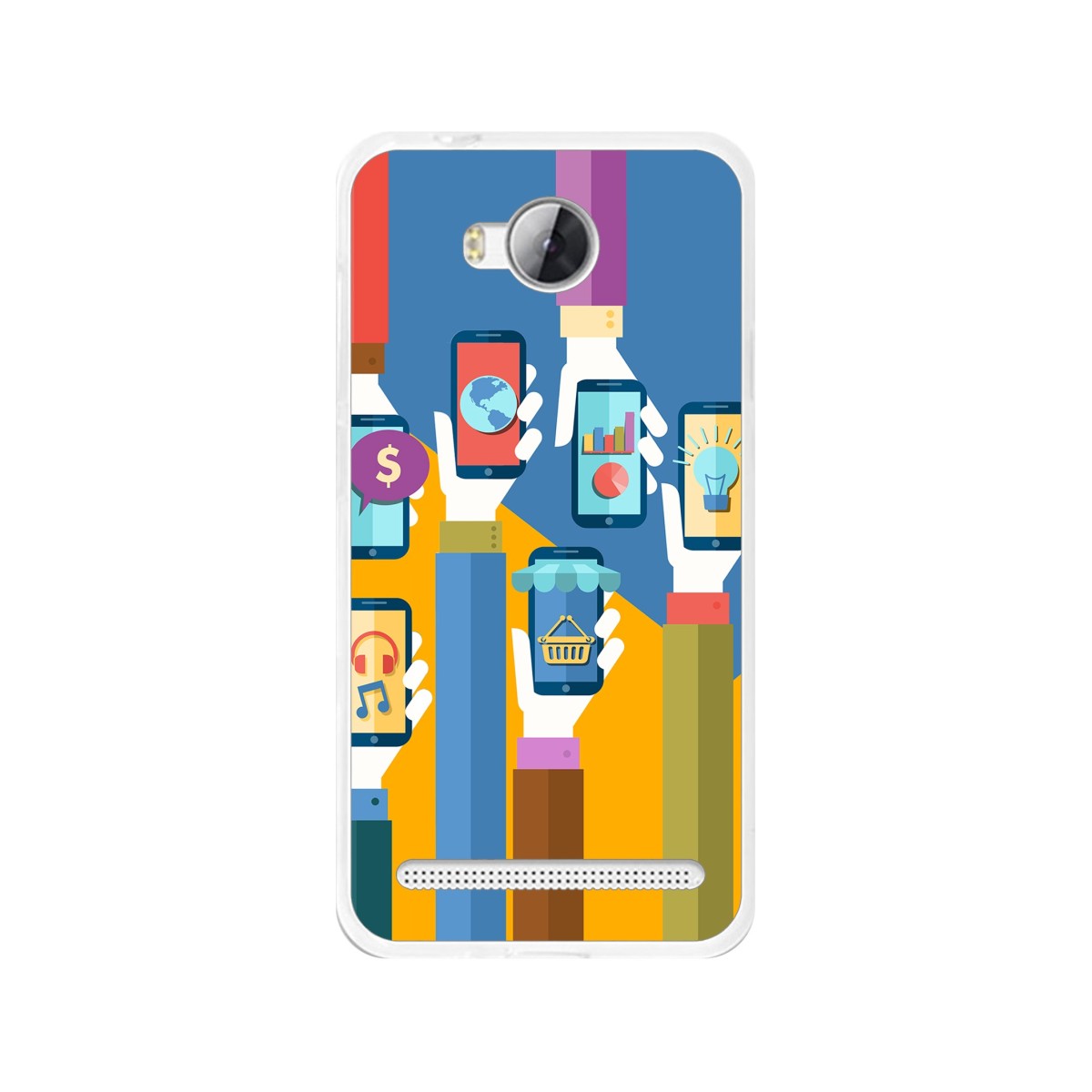 Funda Gel Tpu para Huawei Y3 II Diseño Apps Dibujos