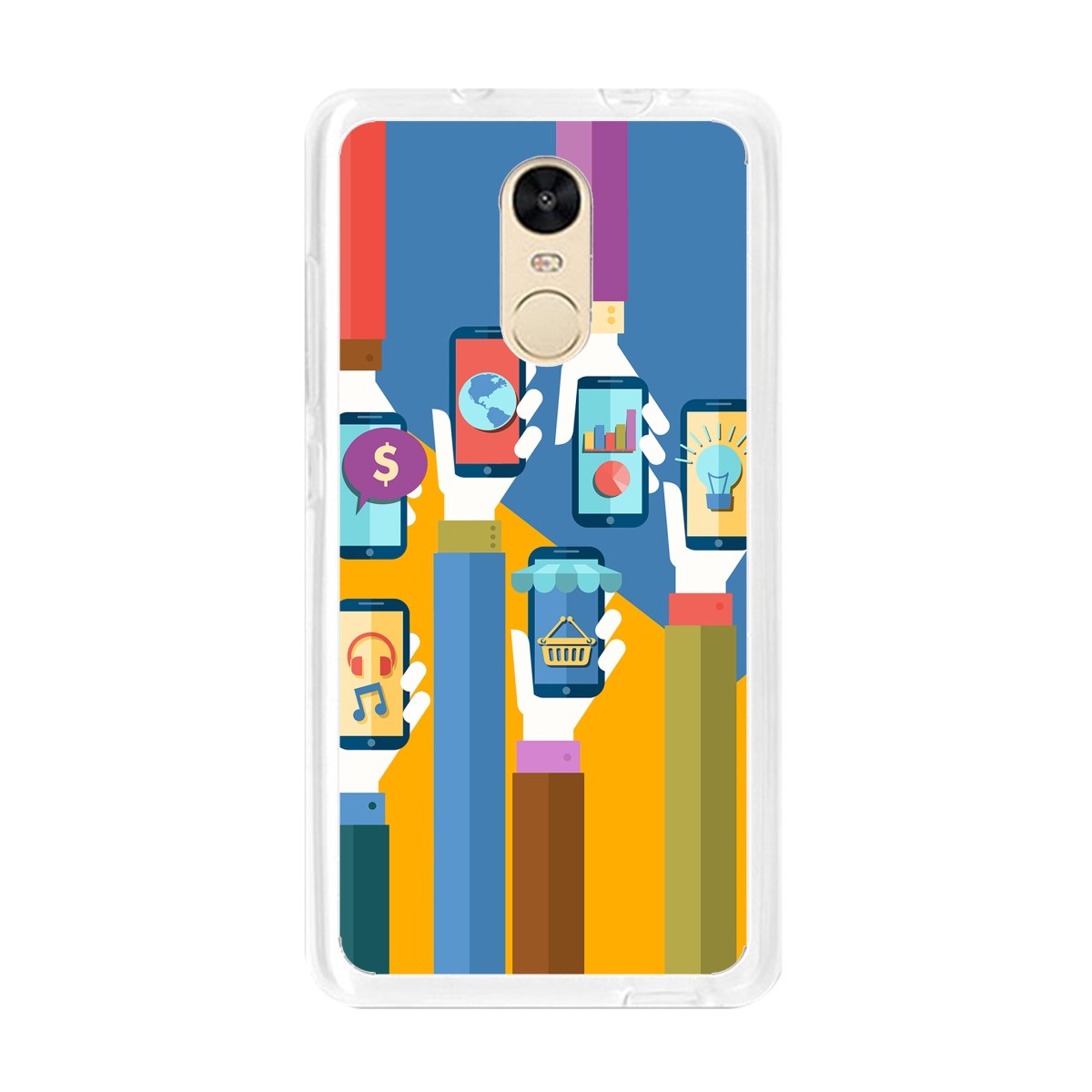 Funda Gel Tpu para Xiaomi Redmi Note 4 / Note 4 Pro Diseño Apps Dibujos