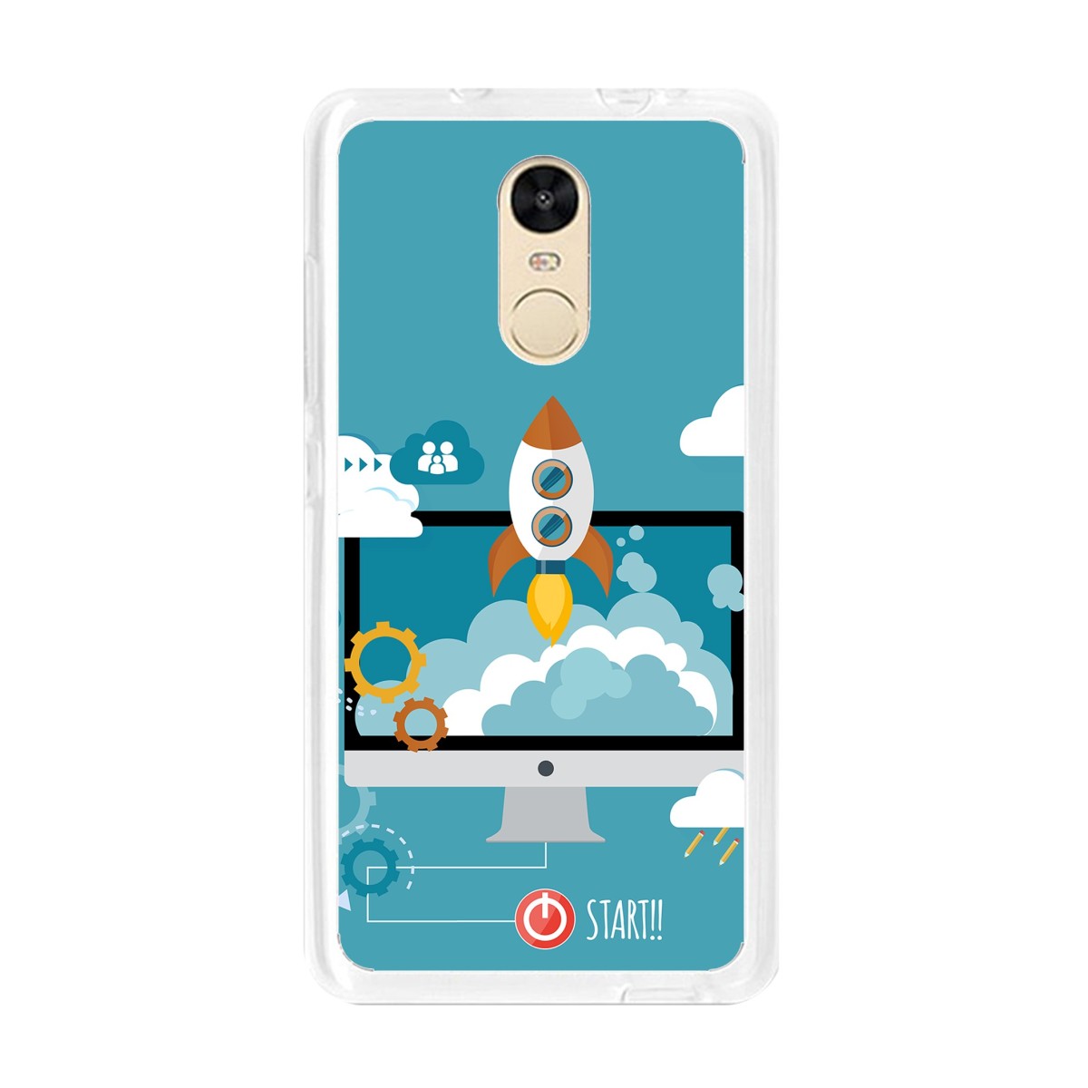 Funda Gel Tpu para Xiaomi Redmi Note 4 / Note 4 Pro Diseño Cohete Dibujos