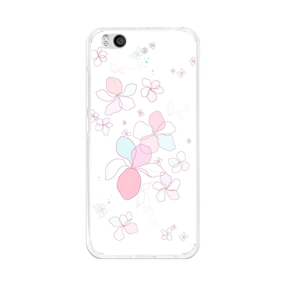 Funda Gel Tpu para Xiaomi Mi 5S Diseño Flores-Minimal Dibujos